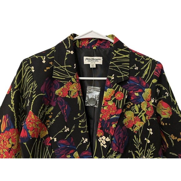 NEW Norm Thompson Womens Size Small Multicolor Botanical Floral Blazer Jacket - Picture 2 of 8